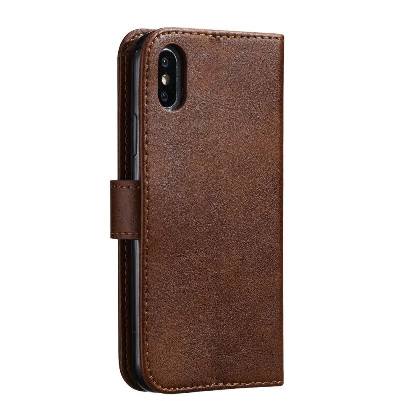 Flip Cover Læder for iPhone X Sort Vintage Møntpung