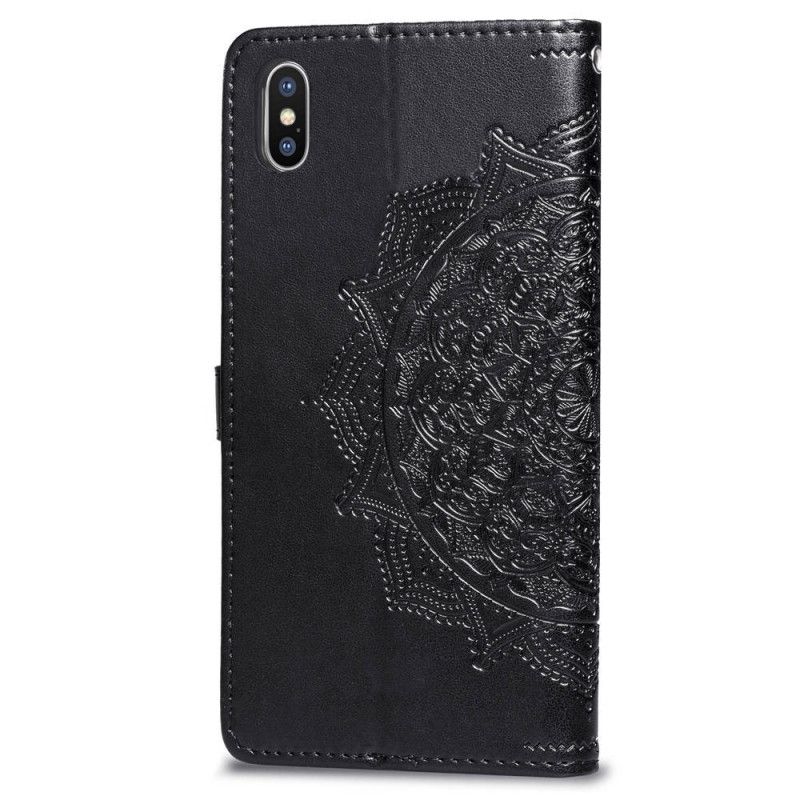 Flip Cover Læder iPhone X Sort Mandala I Middelalderen