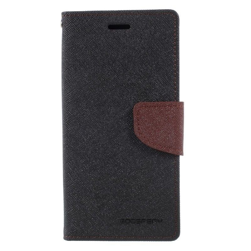 Flip Cover Læder iPhone X Sort Tofarvet Kviksølv Original