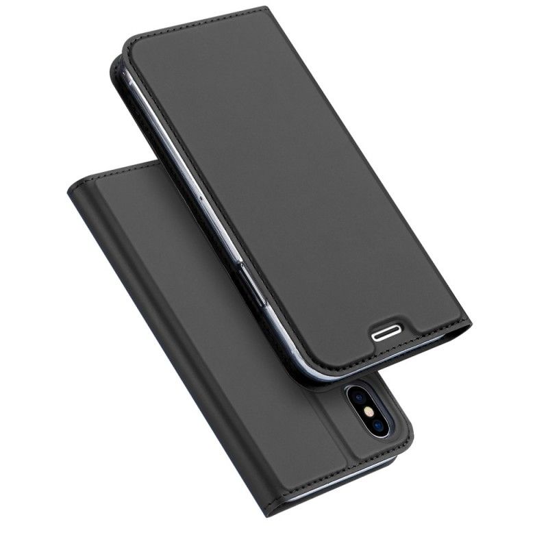 Læder Cover iPhone X Sort Mobilcover Harmonisk