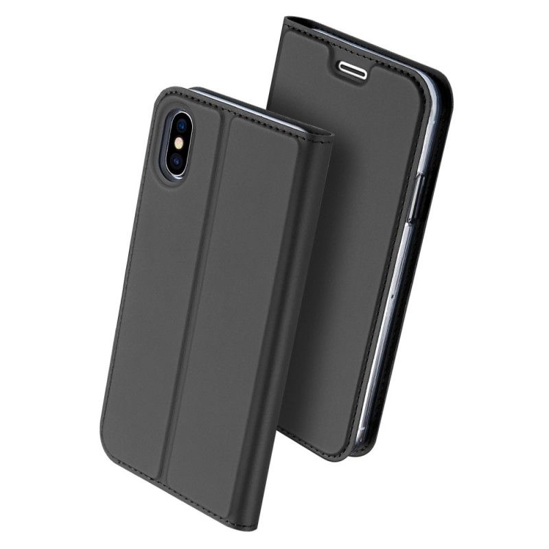 Læder Cover iPhone X Sort Mobilcover Harmonisk