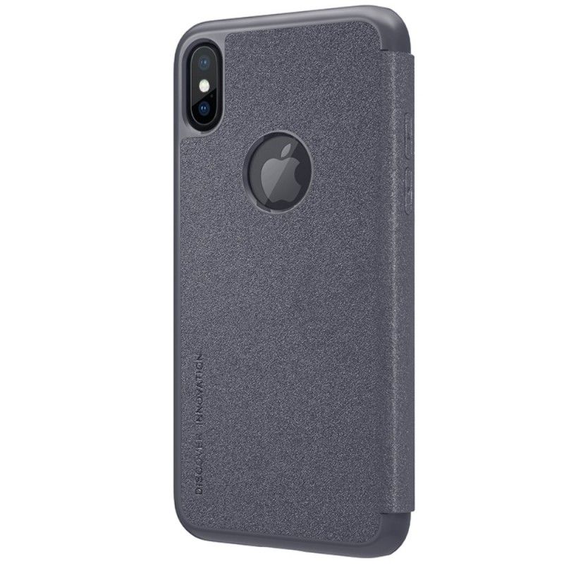 Læder Cover iPhone X Sort Nillkin