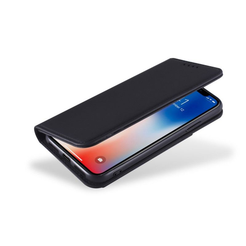 Læder Cover iPhone X Sort Support Kortholder Original