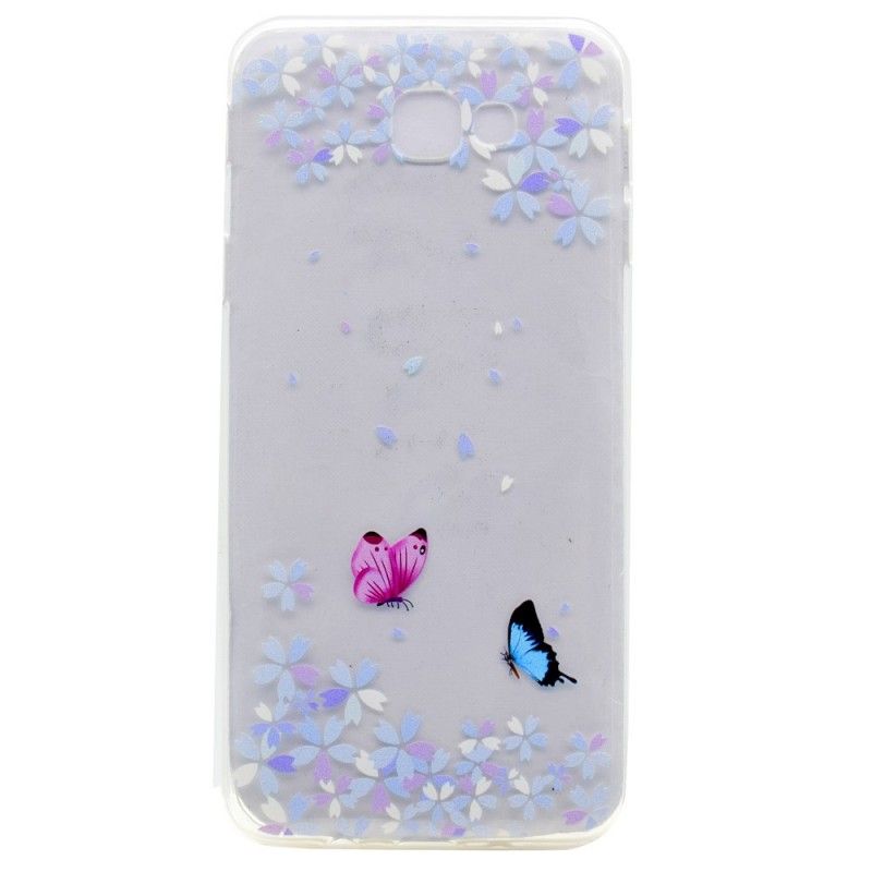 Cover Samsung Galaxy A5 2017 Mobilcover Gennemsigtige Sommerfugle Og Blomster