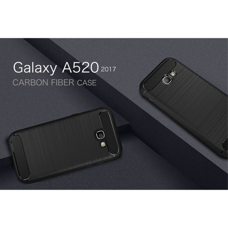 Cover Samsung Galaxy A5 2017 Sort Børstet Kulfiber