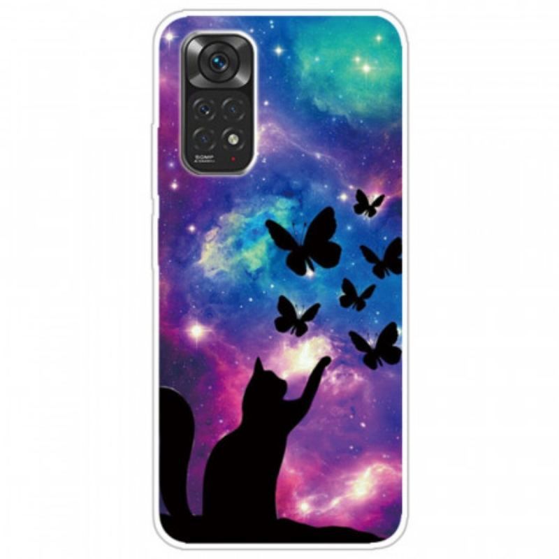 Cover Xiaomi Redmi Note 11 / 11S Kat Og Sommerfugle I Rummet