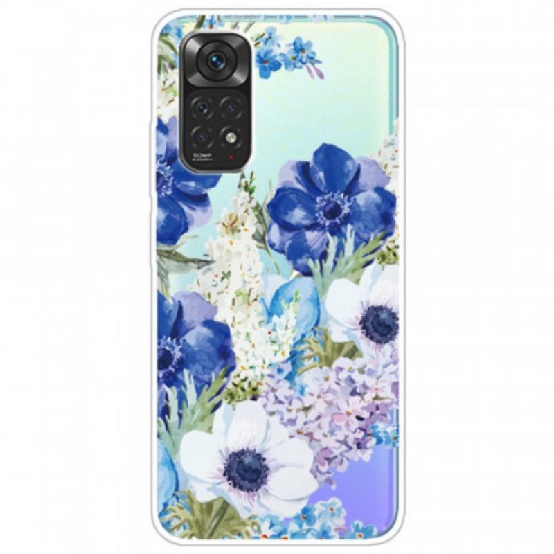 Cover Xiaomi Redmi Note 11 / 11S Sømløs Akvarel Blå Blomster