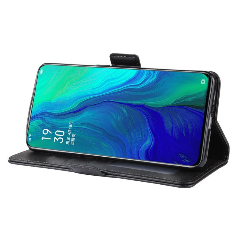 Flip Cover Oppo Reno 10x Zoom Sort Dobbelt Flap