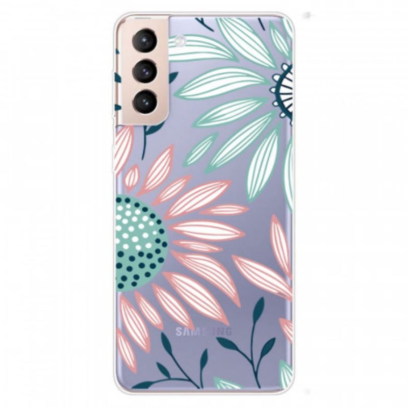 Cover Samsung Galaxy S22 Plus 5G Gennemsigtig En Blomst