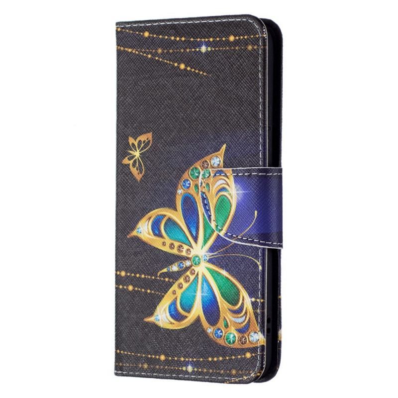 Flip Cover Samsung Galaxy S22 Plus 5G Gyldne Sommerfugle