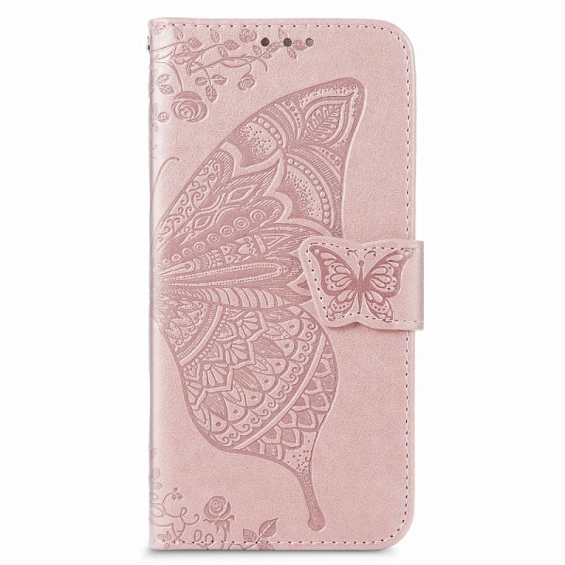 Flip Cover Samsung Galaxy S22 Plus 5G Sommerfugledesign Med Snor