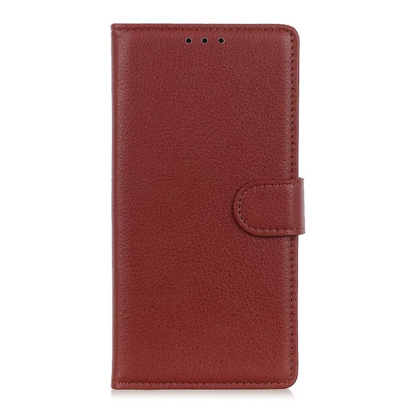 Flip Cover Samsung Galaxy S22 Plus 5G Traditionelt Litchi Læder