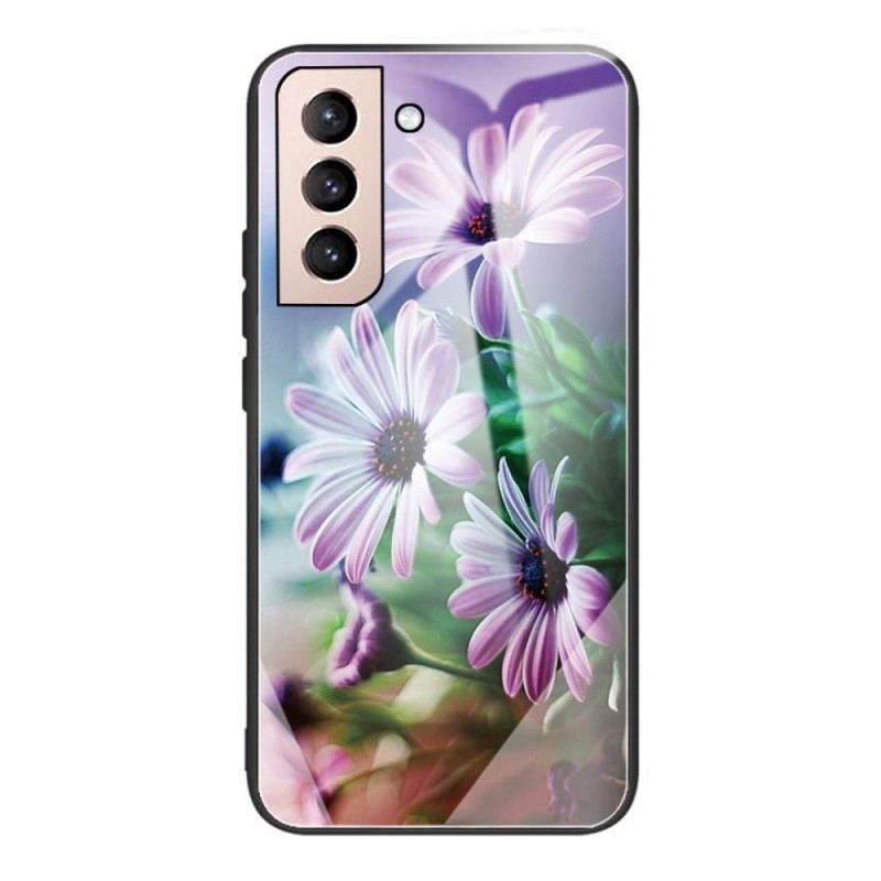 Mobilcover Samsung Galaxy S22 Plus 5G Realistiske Hærdet Glas Blomster