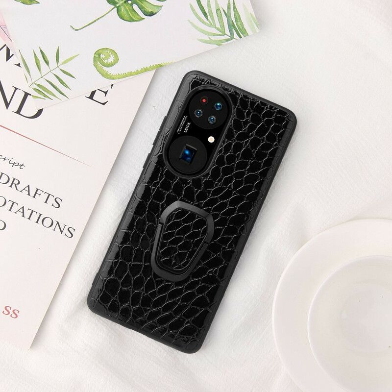 Cover Huawei P50 Pro Crocodile Style Ring-holder