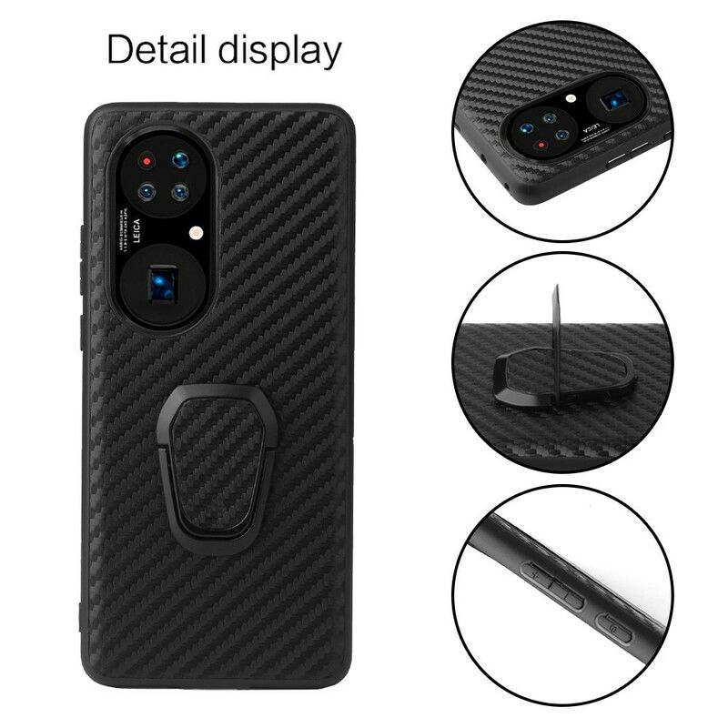 Cover Til Huawei P50 Pro Carbon Fiber Support Ring