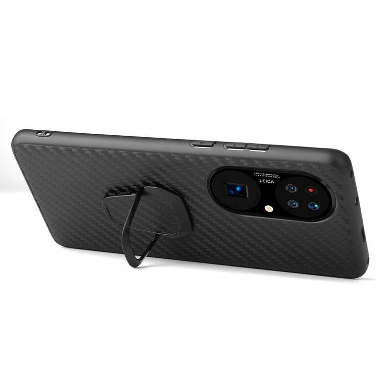 Cover Til Huawei P50 Pro Carbon Fiber Support Ring