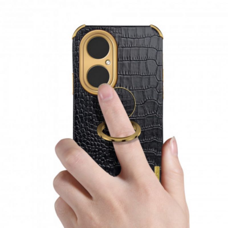 Cover Til Huawei P50 Pro Krokodilleskindseffekt Ringholder