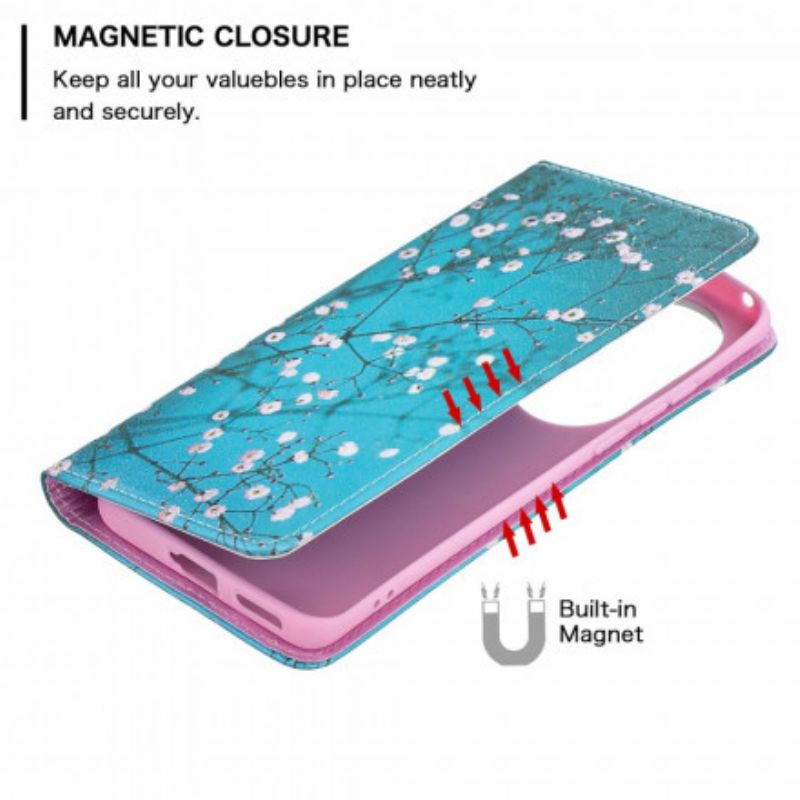 Flip Cover Huawei P50 Pro Blomstrende Grene