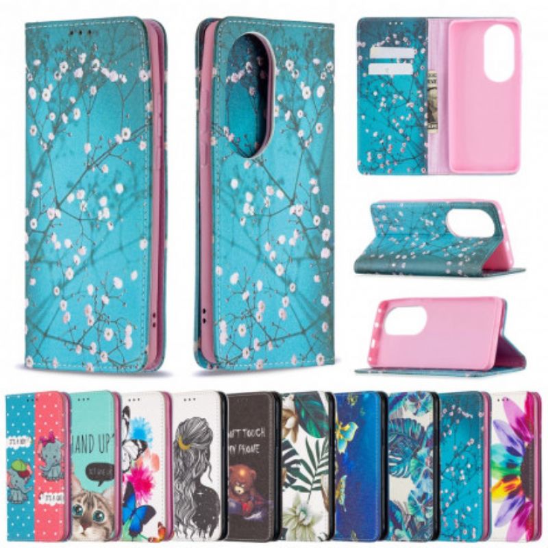 Flip Cover Huawei P50 Pro Blomstrende Grene