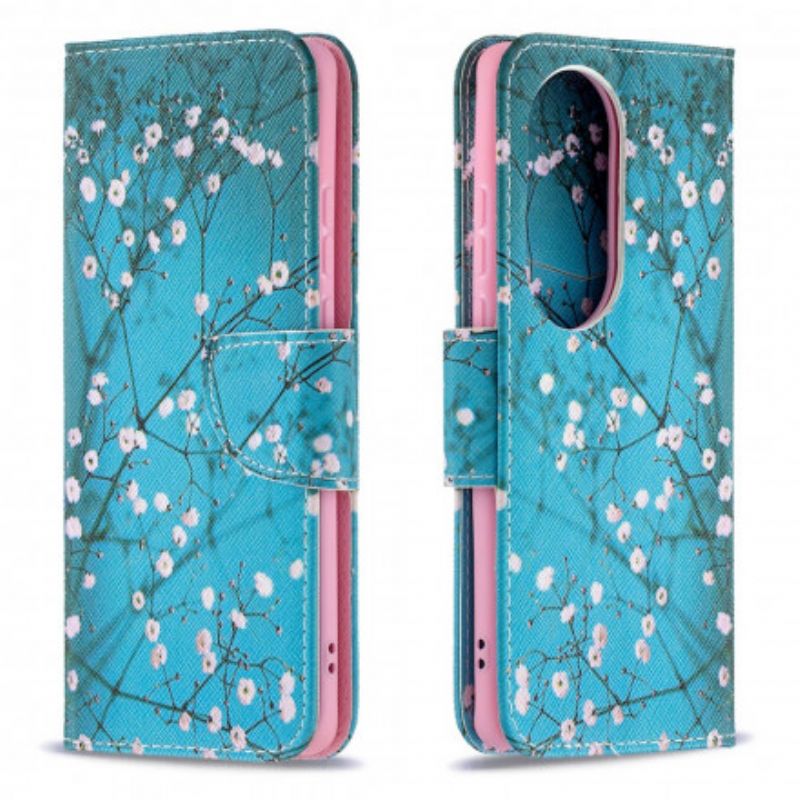 Flip Cover Huawei P50 Pro Blomstrende Træ