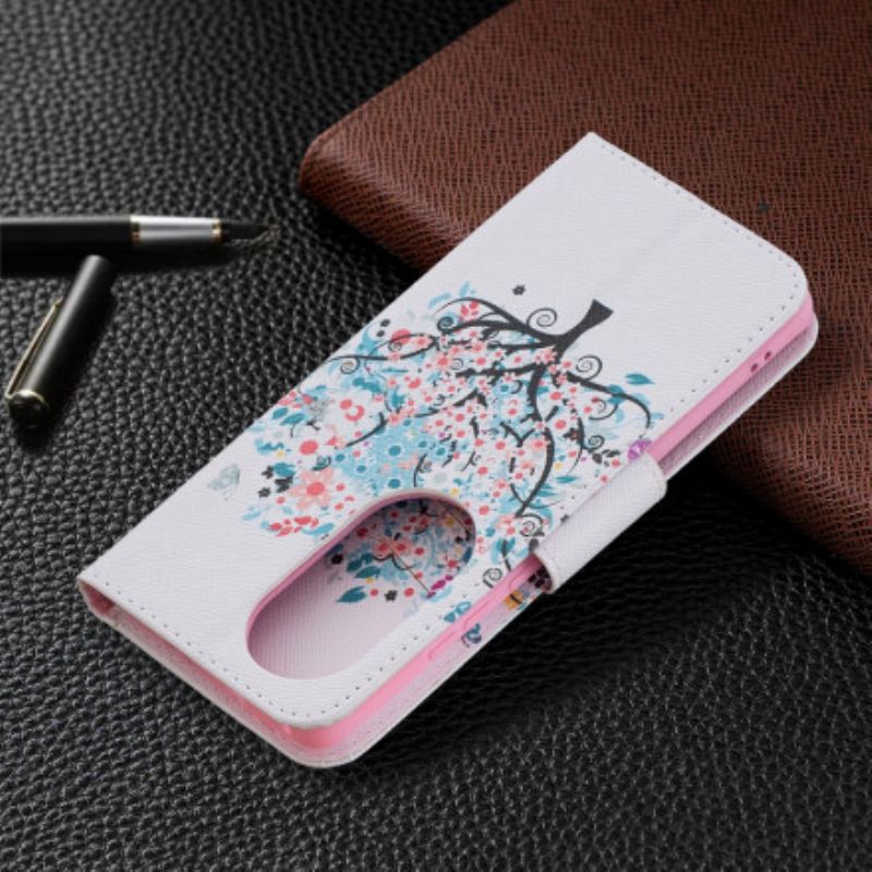 Flip Cover Huawei P50 Pro Blomstret Træ