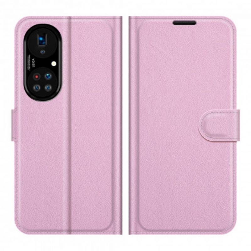 Flip Cover Huawei P50 Pro Klassisk Litchi-læderstil