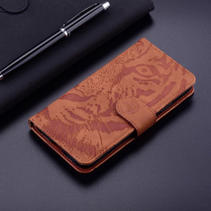 Flip Cover Til Huawei P50 Pro Tiger Face Print