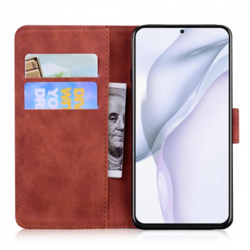 Flip Cover Til Huawei P50 Pro Tiger Face Print