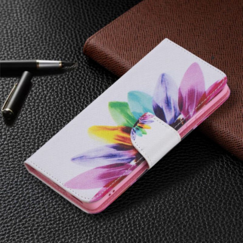 Læder Cover Huawei P50 Pro Telefon Etui Blomsterakvarel