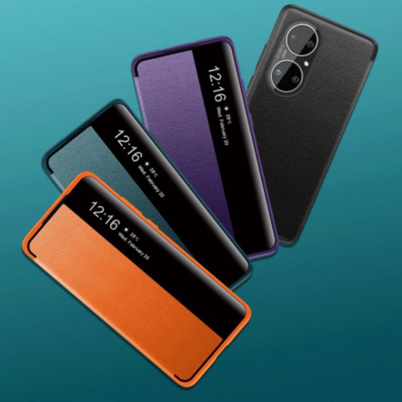 Se Cover Huawei P50 Pro Tekstureret Kunstlæder