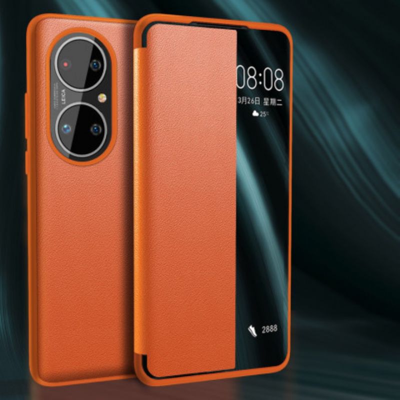 Se Cover Huawei P50 Pro Tekstureret Kunstlæder