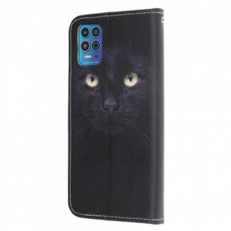 Flip Cover Moto G100 Black Strappy Cat Eyes