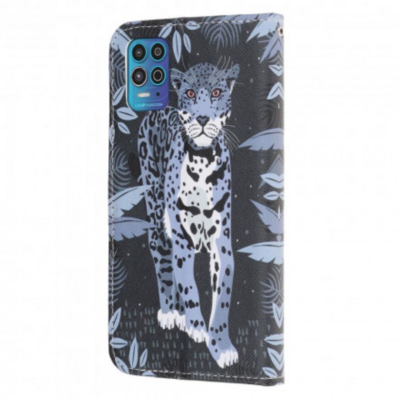 Flip Cover Moto G100 Leopard Strappy