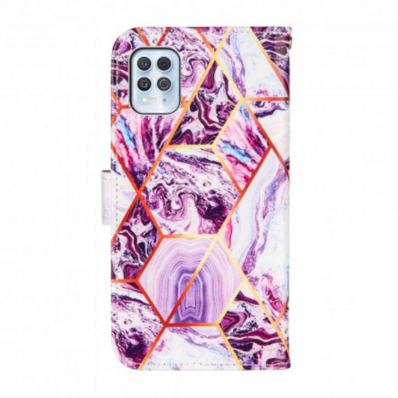 Flip Cover Moto G100 Stribet Geometrisk Marmor