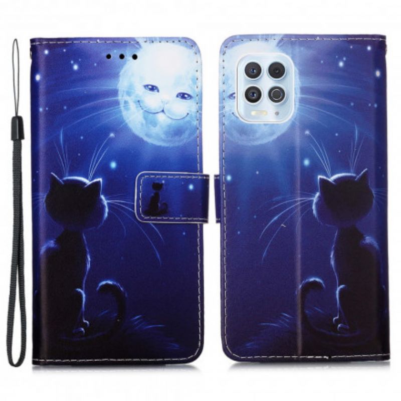 Flip Cover Til Moto G100 Moonlight Cat