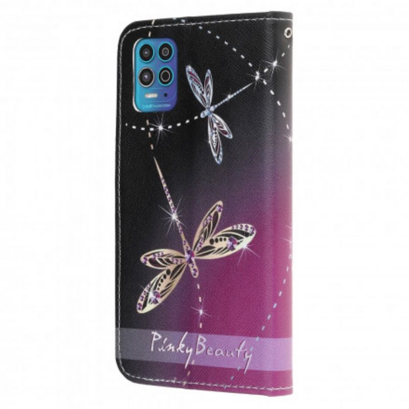 Flip Cover Til Moto G100 Thong Dragonflies