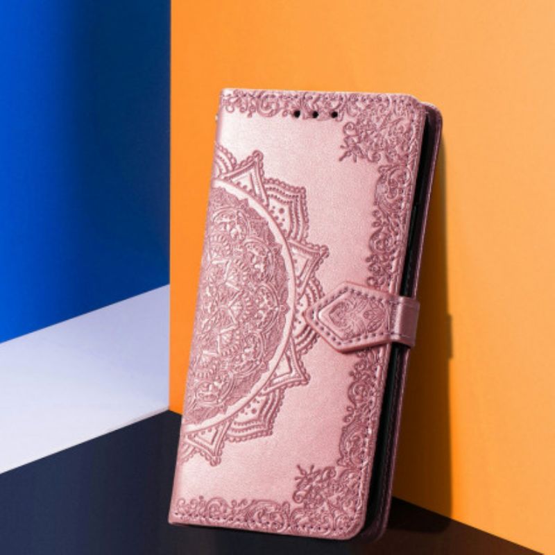 Læder Cover Moto G100 Telefon Etui Mandala Middelalder