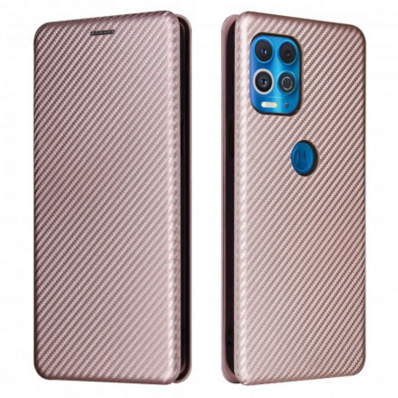 Læder Cover Moto G100 Telefon Etui Silikone Carbon