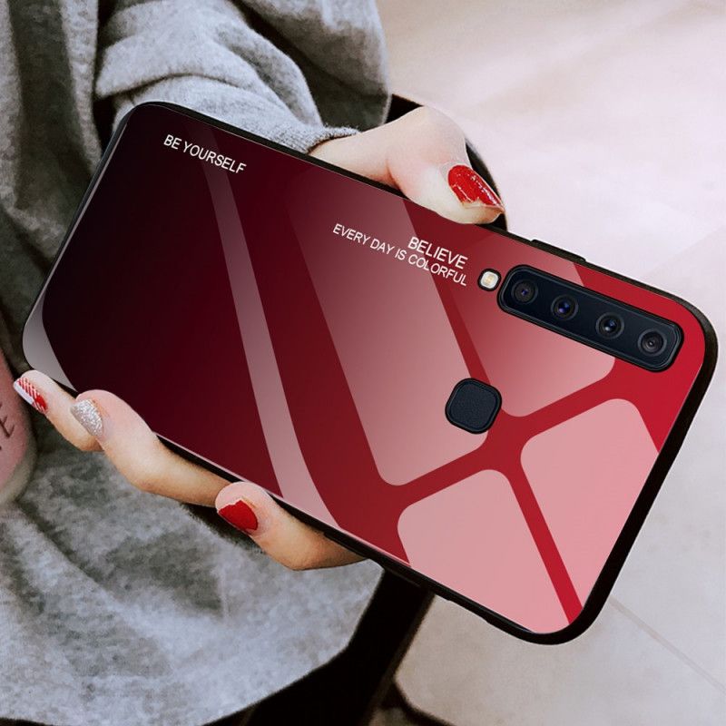 Cover Samsung Galaxy A9 Rød Vær Dig Selv Hærdet Glas Original