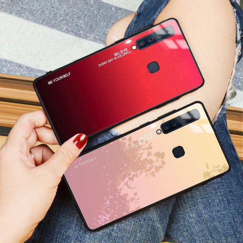 Cover Samsung Galaxy A9 Rød Vær Dig Selv Hærdet Glas Original