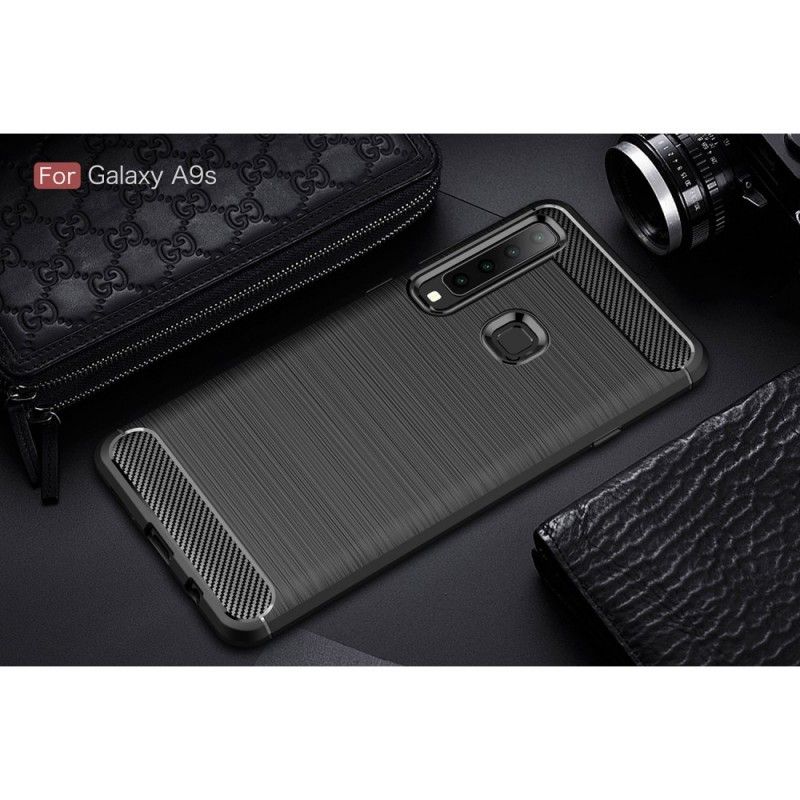 Cover Samsung Galaxy A9 Sort Mobilcover Børstet Kulfiber