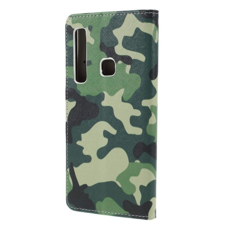 Flip Cover Læder for Samsung Galaxy A9 Militær Camouflage