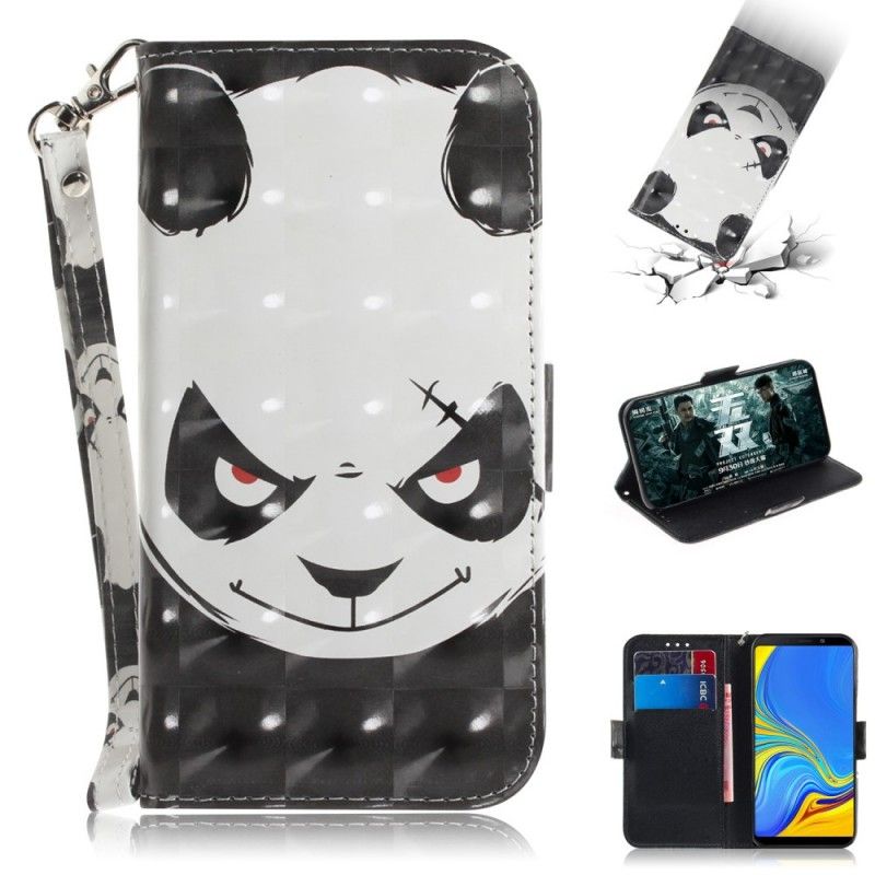 Flip Cover Læder for Samsung Galaxy A9 Vred Panda Med Rem