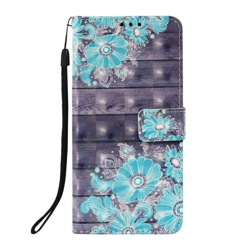 Flip Cover Læder Samsung Galaxy A9 Blå Blomster Original