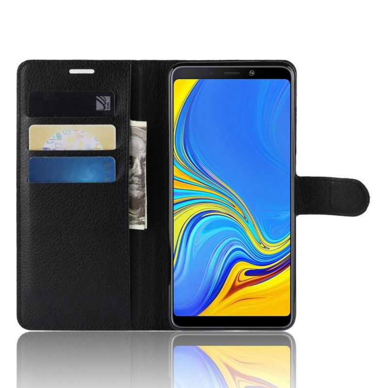 Flip Cover Læder Samsung Galaxy A9 Hvid Retro Lychee