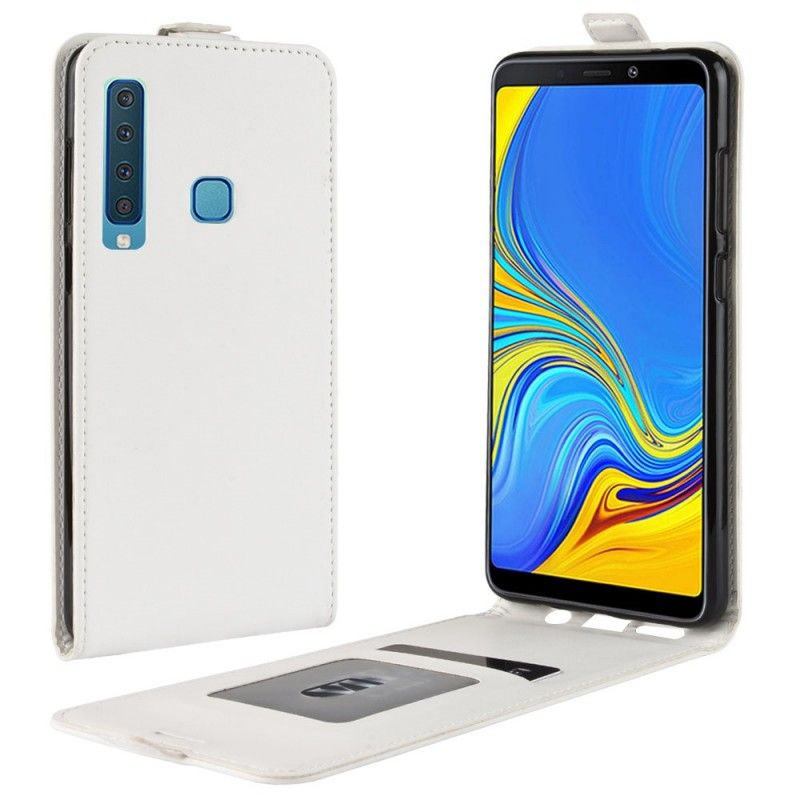 Flip Cover Læder Samsung Galaxy A9 Sort Foldning Af Lædereffekt Beskyttelse