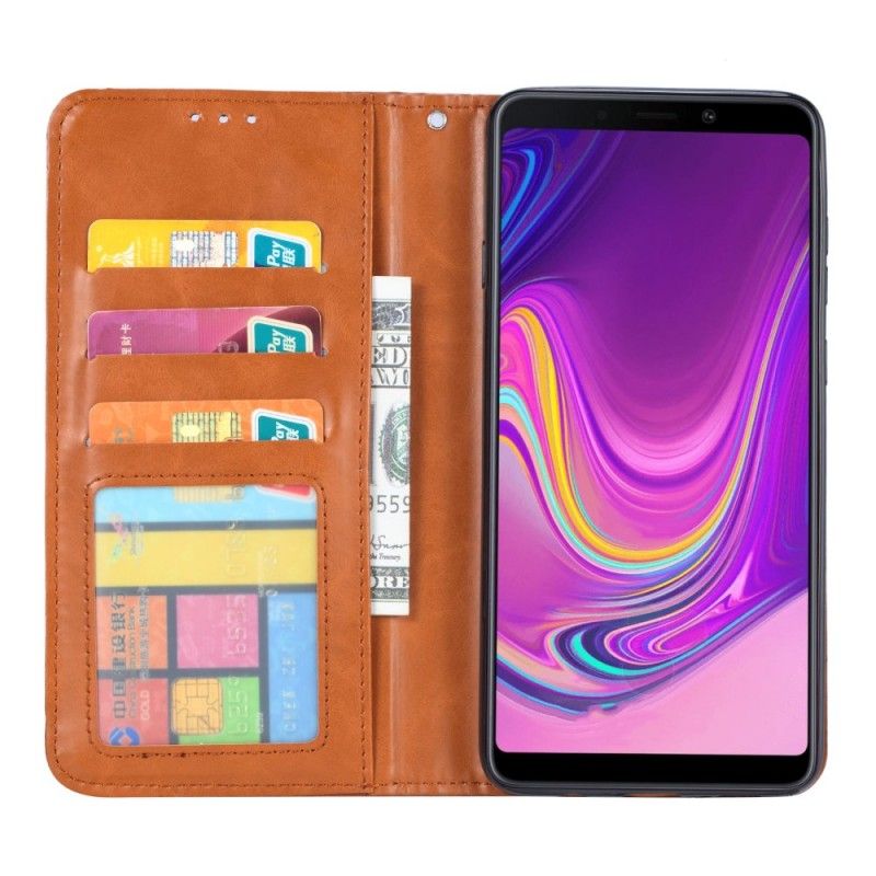 Læder Cover Samsung Galaxy A9 Sort Mobilcover Kortholder I Kunstlæder