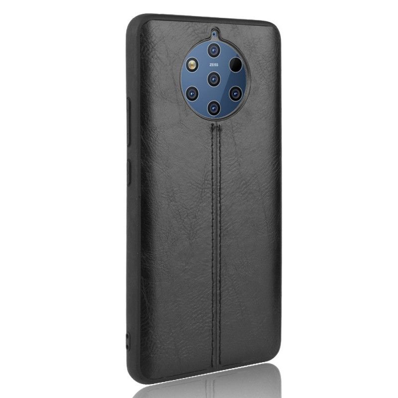 Cover for Nokia 9 PureView Sort Syet Lædereffekt