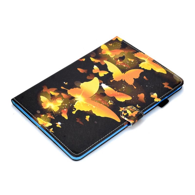 Flip Cover Læder iPad Air 10.9" (2020) Gule Sommerfugle