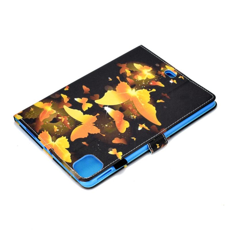 Flip Cover Læder iPad Air 10.9" (2020) Gule Sommerfugle